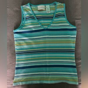 Liz Claiborne Women's Multicolor Striped Tank Top